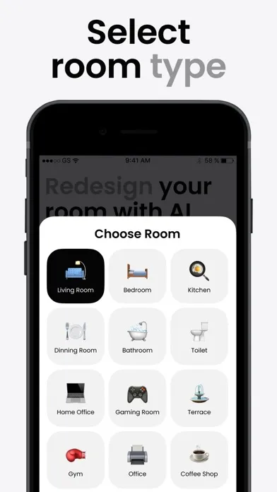 Ảnh chụp màn hình của AI Room Design Interior Decor