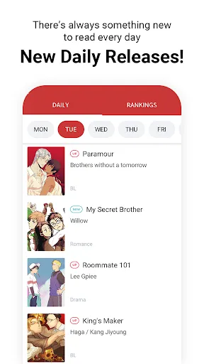 Lezhin Comics - Daily Releases应用截图