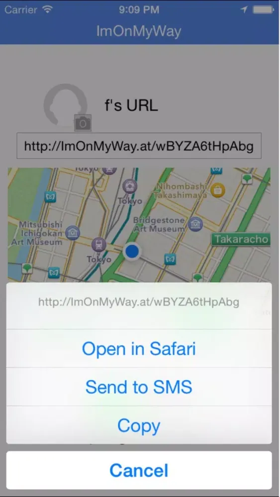 Screenshot di ImOnMyWay