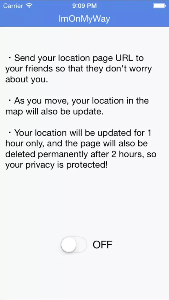 Screenshot di ImOnMyWay