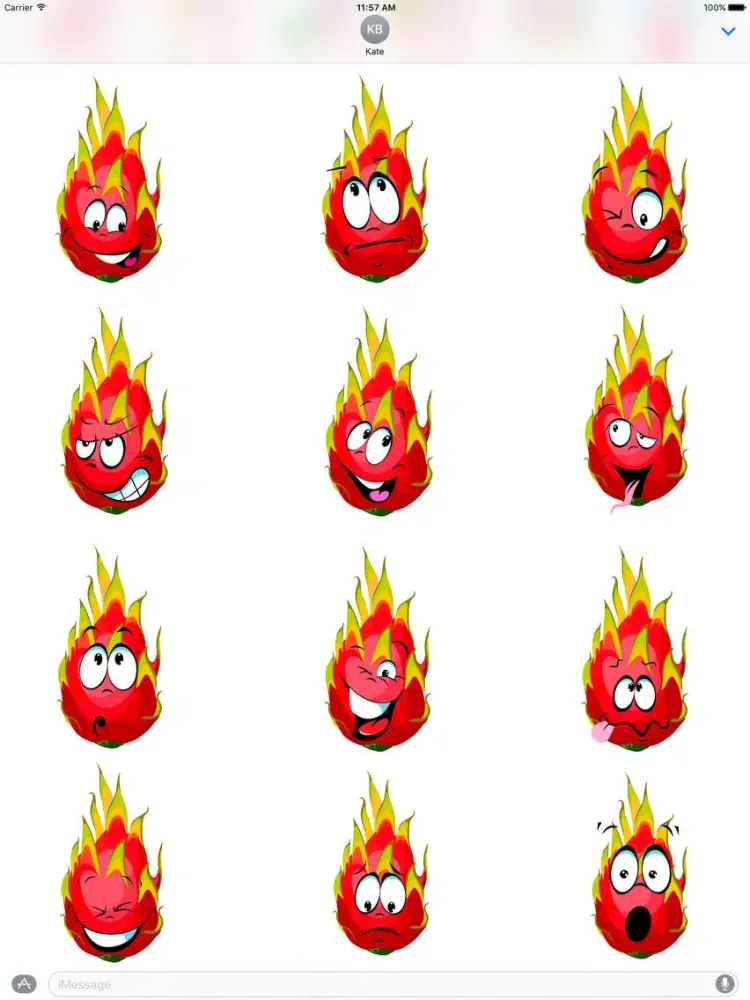 Capturas de tela do Pitaya Dragon Fruit Stickers iPad 