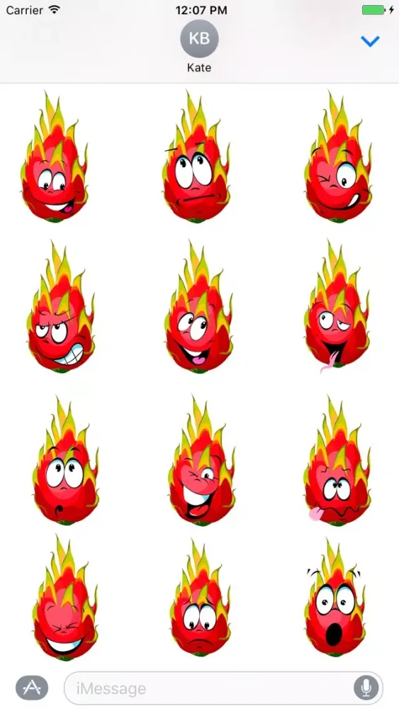 Capturas de tela do Pitaya Dragon Fruit Stickers