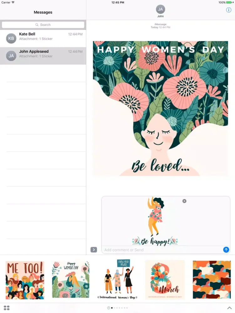 Happy Womens Day Stickers 2019 iPad  Screenshots