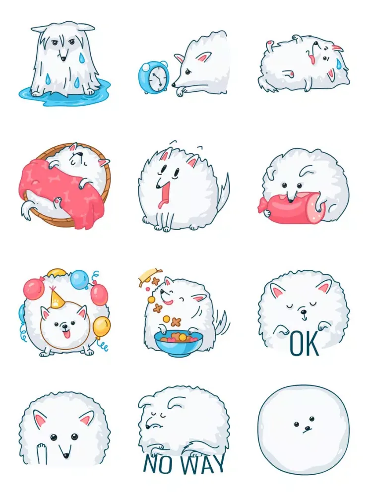 Captures d'écran de Fluffy Pomeranian Dog Stickers iPad 
