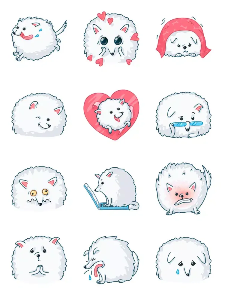 Captures d'écran de Fluffy Pomeranian Dog Stickers iPad 