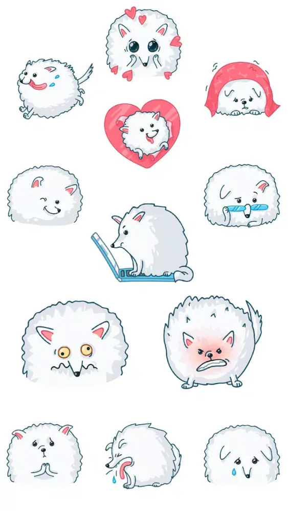 Captures d'écran de Fluffy Pomeranian Dog Stickers