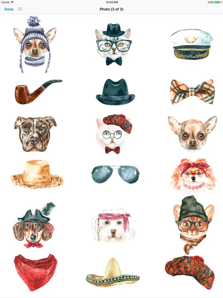 Tangkapan layar Cat & Dog Pals Emoji iPad 