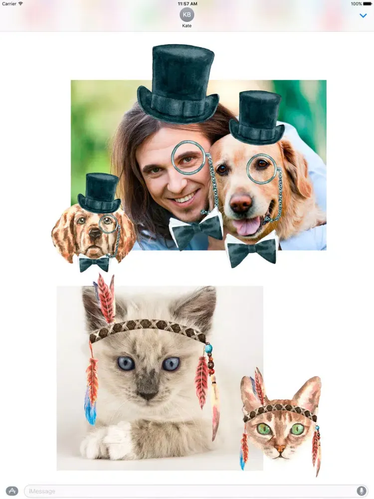 Tangkapan layar Cat & Dog Pals Emoji iPad 