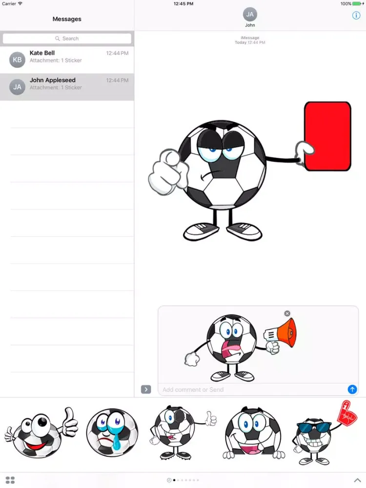 Soccer Football Emoji Stickers iPad  스크린샷