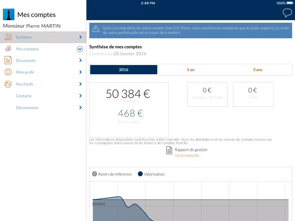 Ma gestion privée - La Financière de l’Echiquier iPad  Screenshots