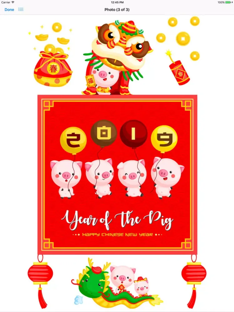2019 Happy Chinese Pig Year iPad  سکرین شاٹس