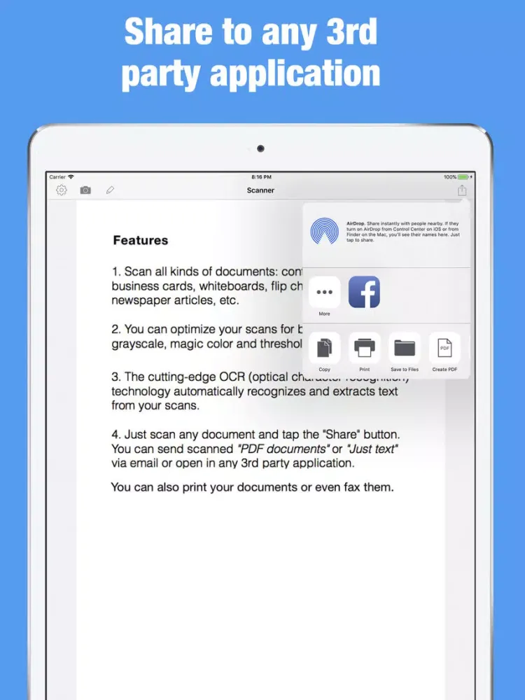 Zrzuty ekranu SC - PDF and OCR doc Scanner iPad 