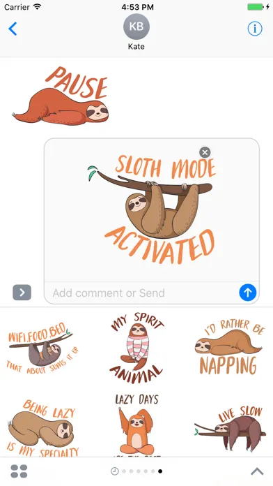 Sloth Emoji and Stickers Screenshots