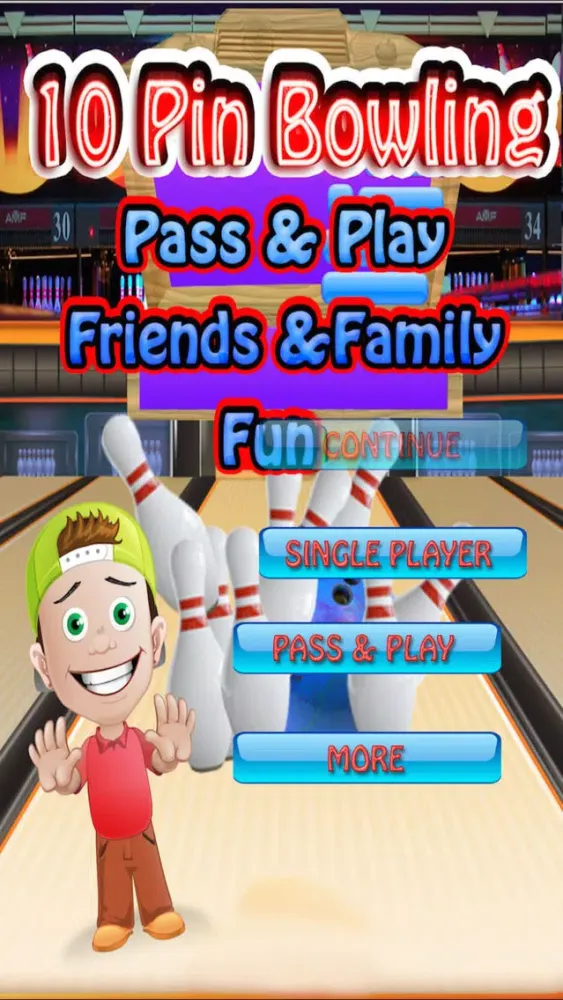 Ảnh chụp màn hình của 10 pin Bowling - Pass & Play Friends & Family Fun