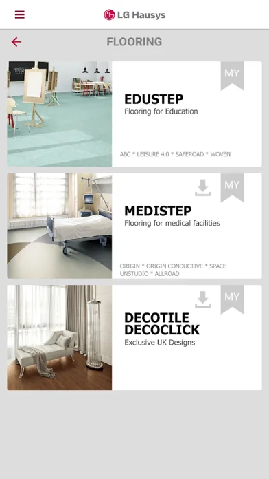Capturas de tela do LG Hausys Mobile Catalogue