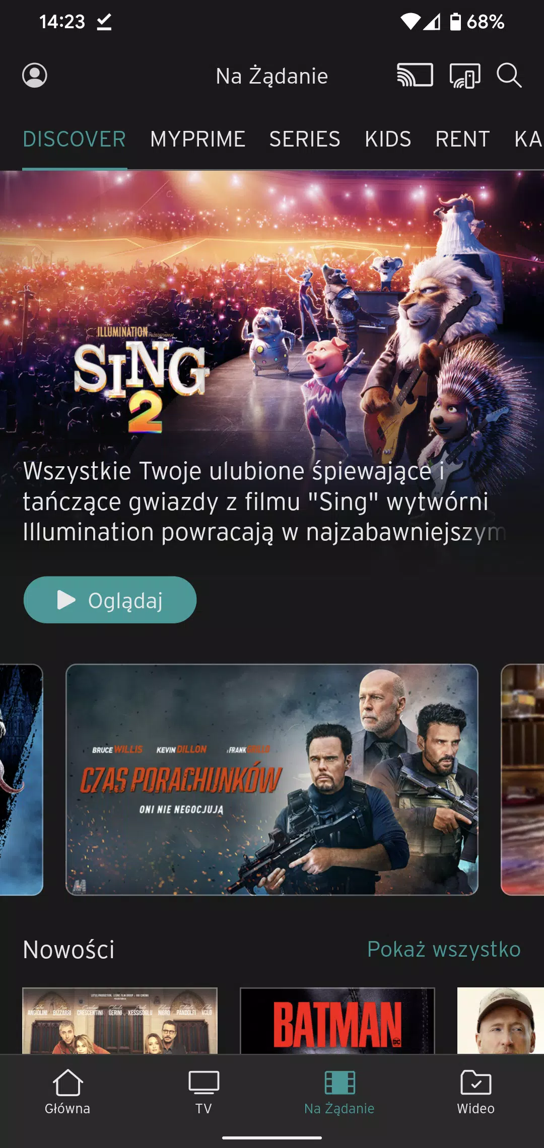 UPC TV GOzrzuty ekranu aplikacji4