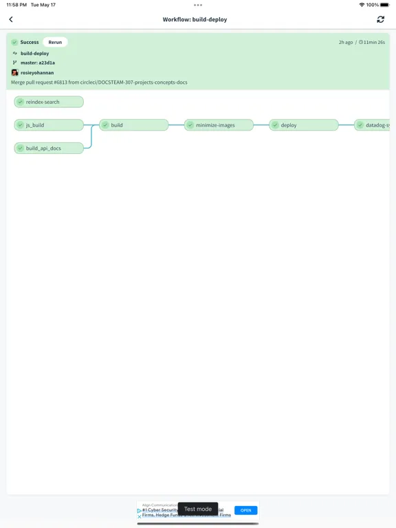 Capturas de pantalla de CircleCI Remote iPad 