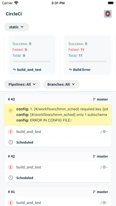 Capturas de pantalla de CircleCI Remote
