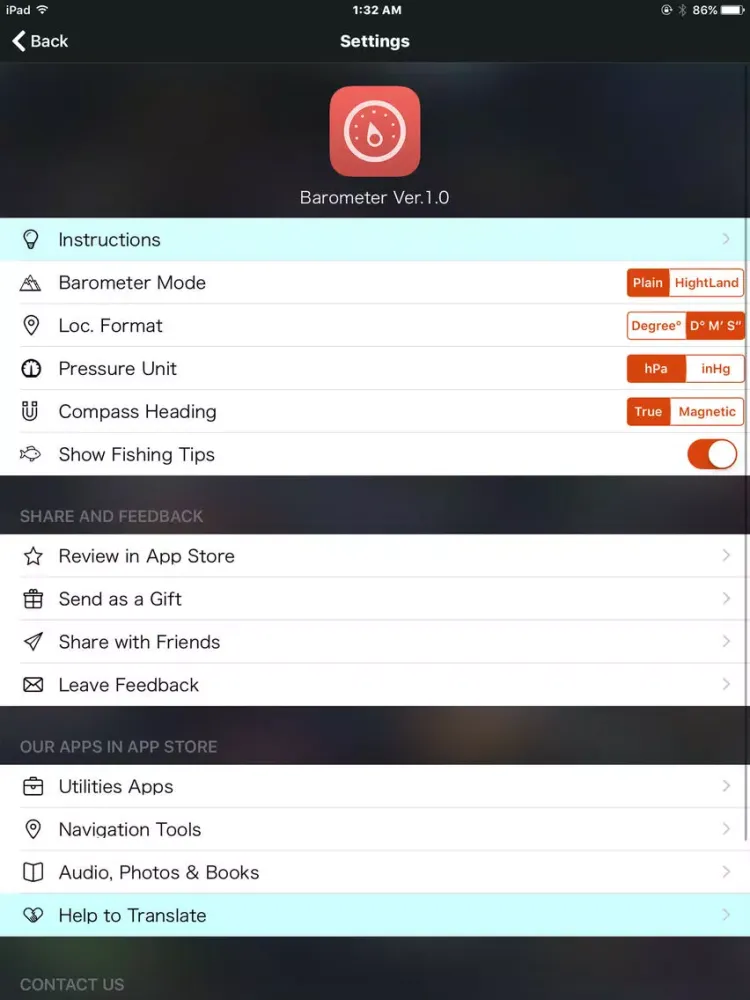 Capturas de tela do Barometer & Altimeter - for outdoor sports,fishing iPad 