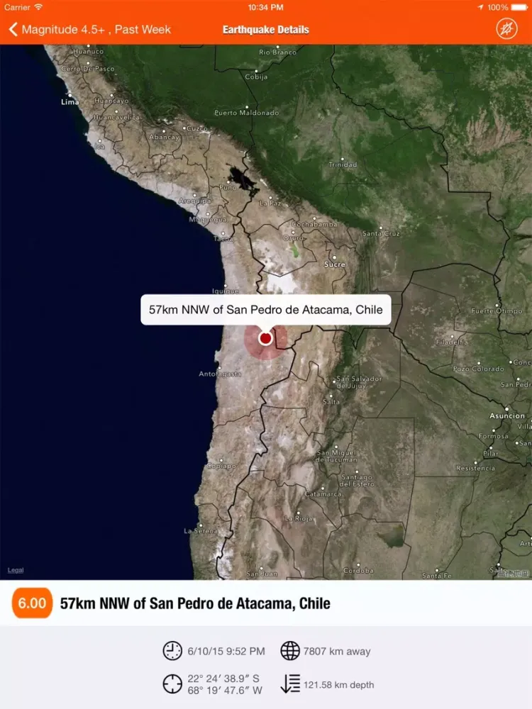 Capturas de pantalla de EarthQuakes - from USGS iPad 