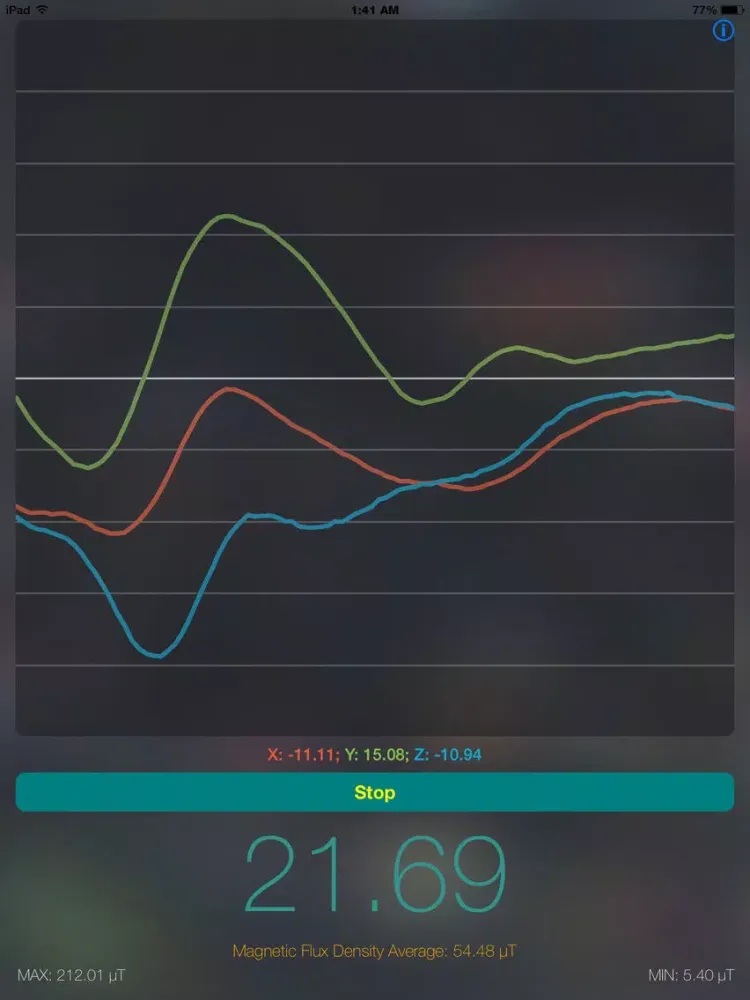 Tangkapan skrin Gaussmeter - Teslameter iPad 