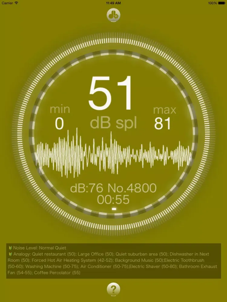 Noise-meter - dB-meter, Decibel Meter, Sound Level Meter, Measure the sound around you easily iPad  स्क्रीनशॉट
