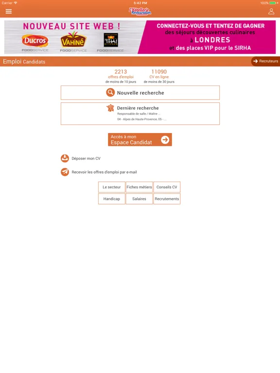 ภาพหน้าจอของ LHR Emploi iPad 