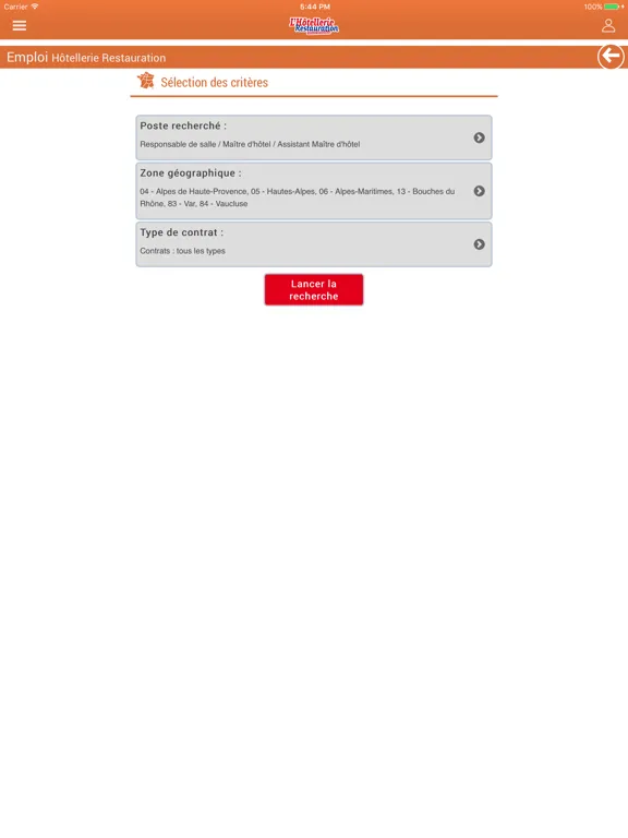 ภาพหน้าจอของ LHR Emploi iPad 