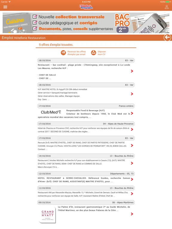 ภาพหน้าจอของ LHR Emploi iPad 