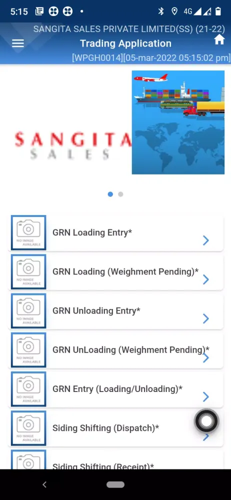 Tangkapan layar SANGITA SALES