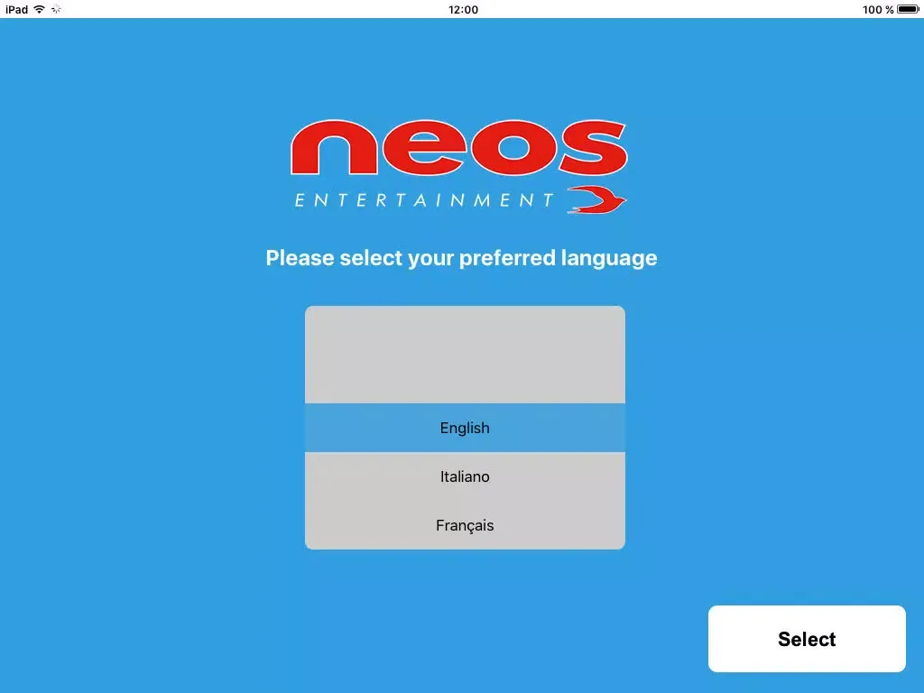 NEOS entertainment iPad  스크린샷