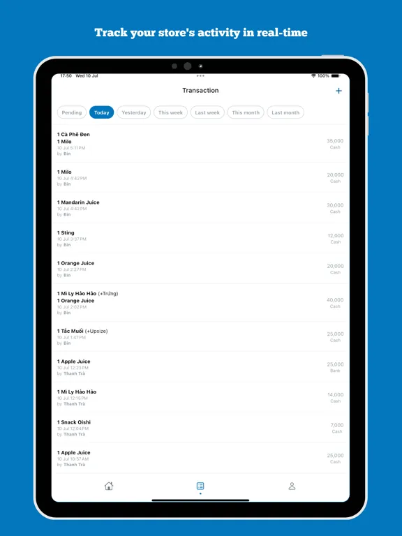 Tangkapan skrin iTep Pro - F&B Management iPad 