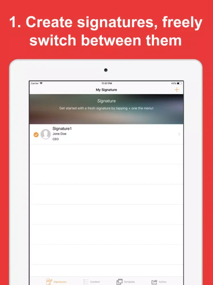 Capturas de tela do Email Signature Maker iPad 