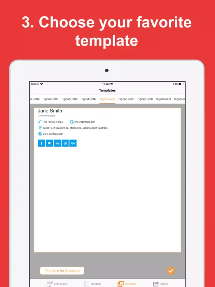 Capturas de tela do Email Signature Maker iPad 