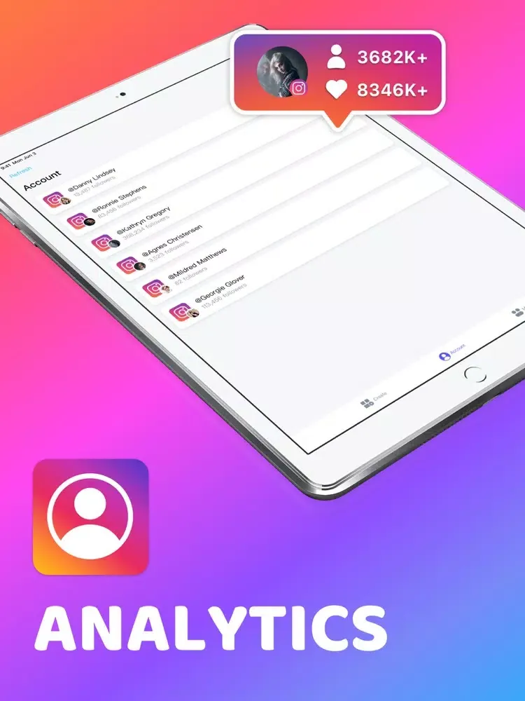 ภาพหน้าจอของ Followers Widget + iPad 