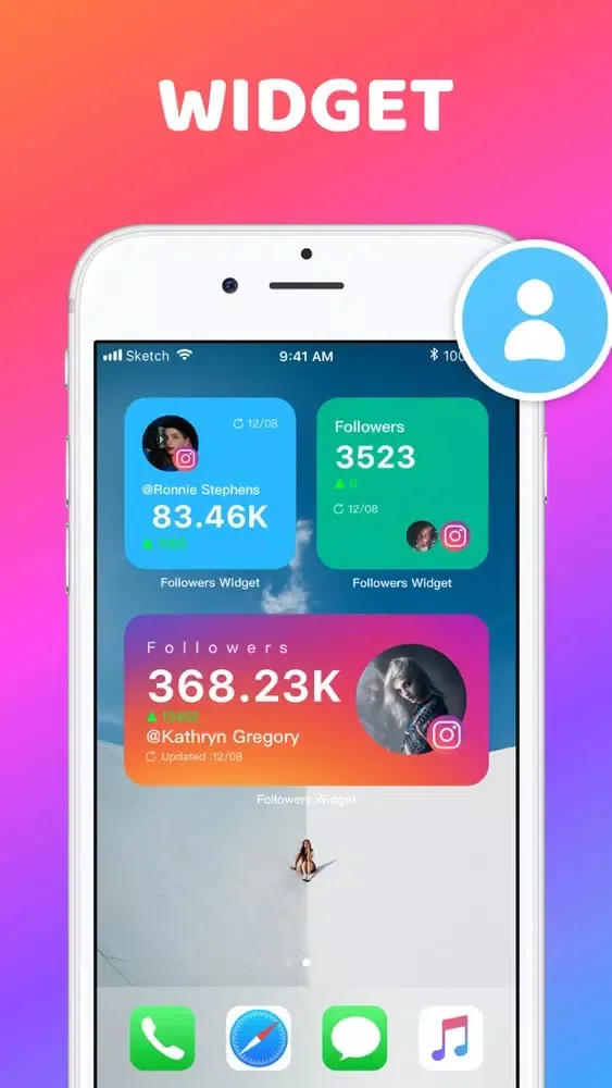 ภาพหน้าจอของ Followers Widget +