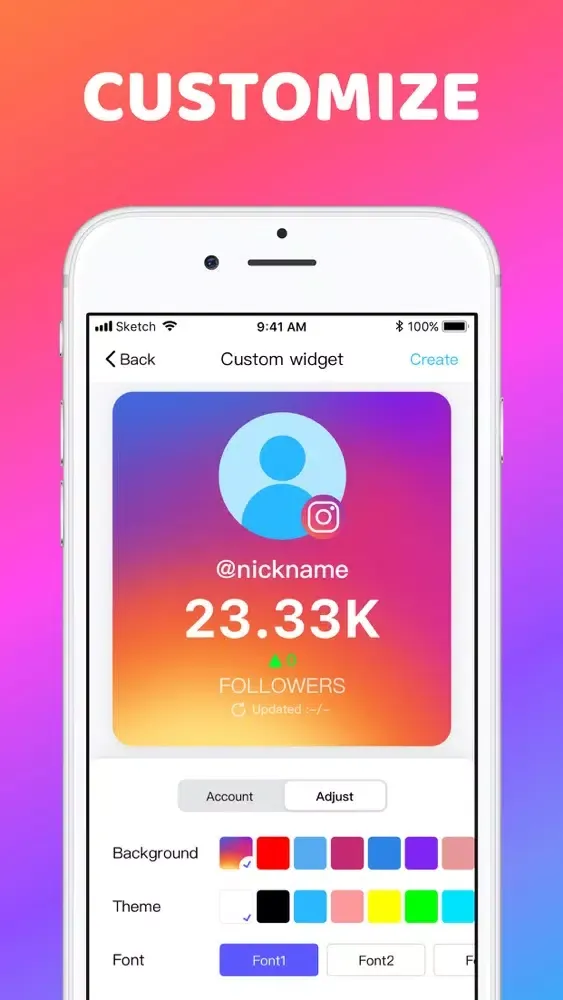 ภาพหน้าจอของ Followers Widget +