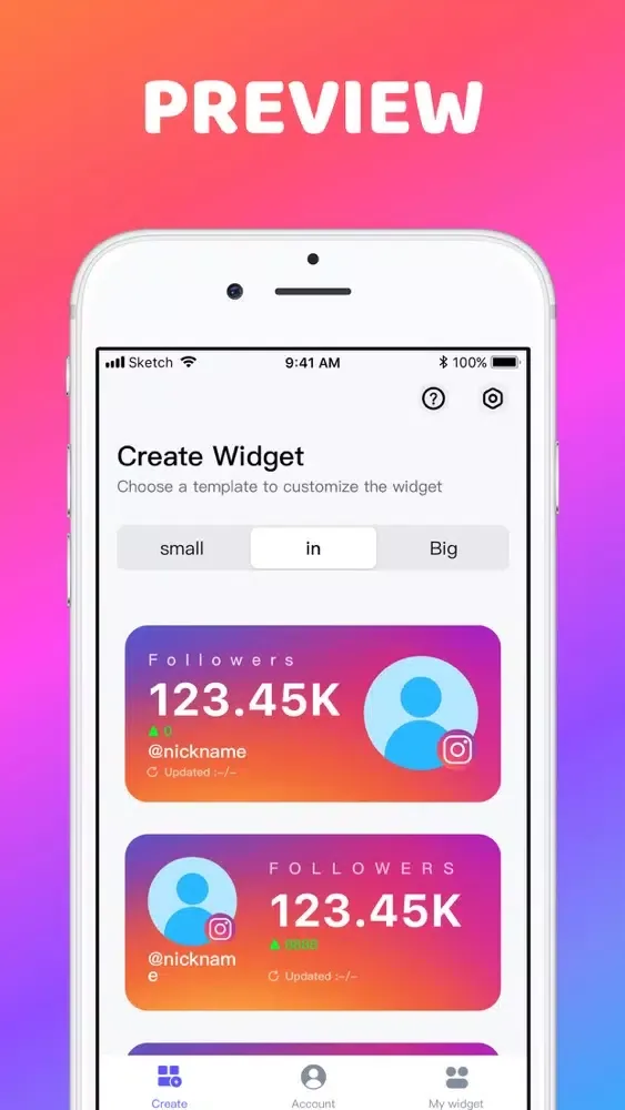 ภาพหน้าจอของ Followers Widget +