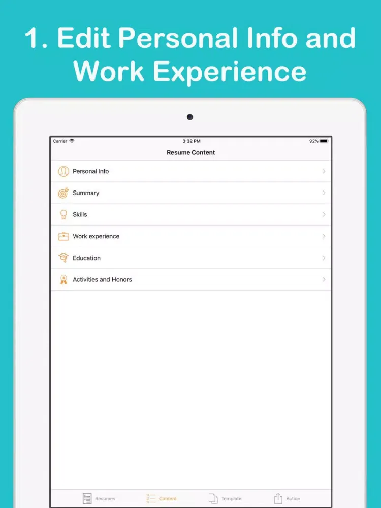 Capturas de pantalla de Resume and CV Builder iPad 