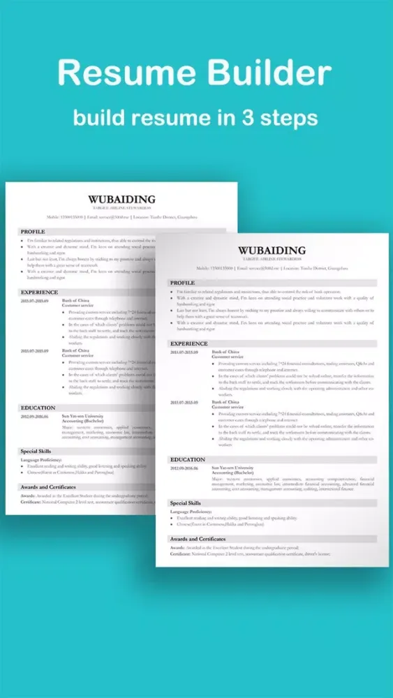 Capturas de pantalla de Resume and CV Builder