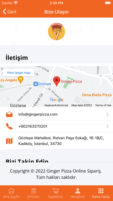 Ginger Pizza | Online Sipariş Screenshots