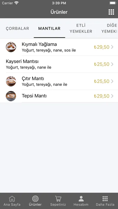 Ảnh chụp màn hình của Kayseri Mutfağı