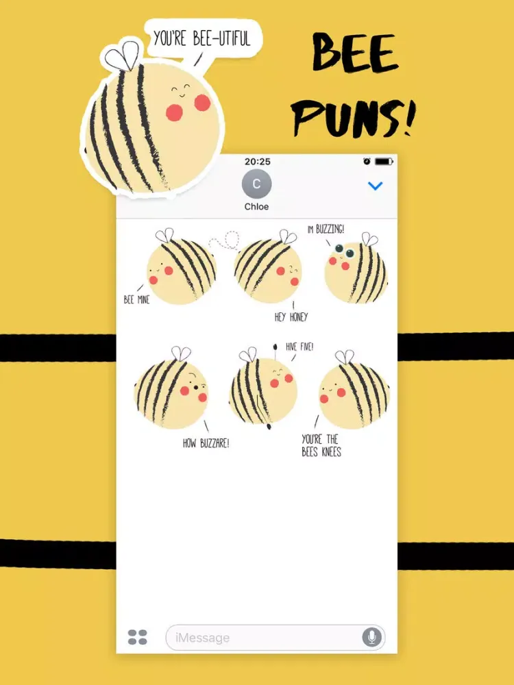 صور Bee Pun Sticker Pack iPad 