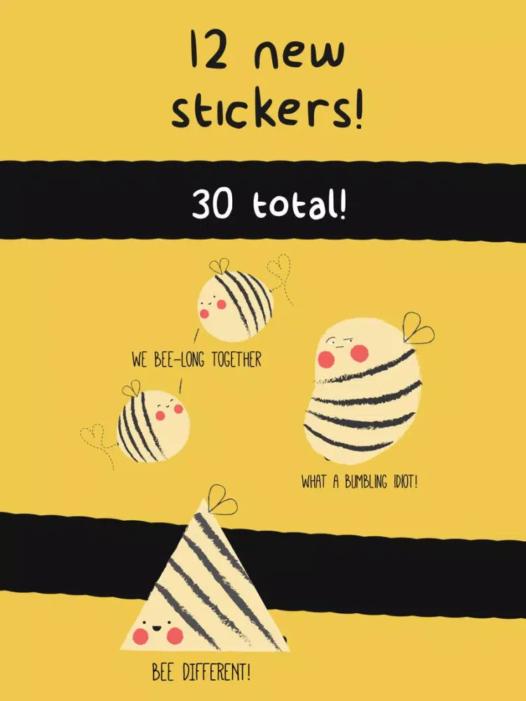 صور Bee Pun Sticker Pack iPad 