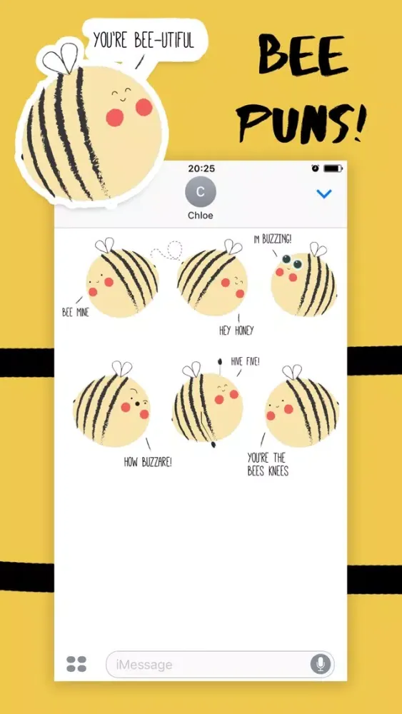 صور Bee Pun Sticker Pack