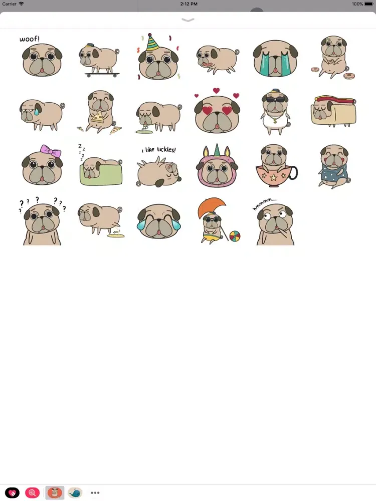 صور Pug Puppy Sticker Pack! iPad 