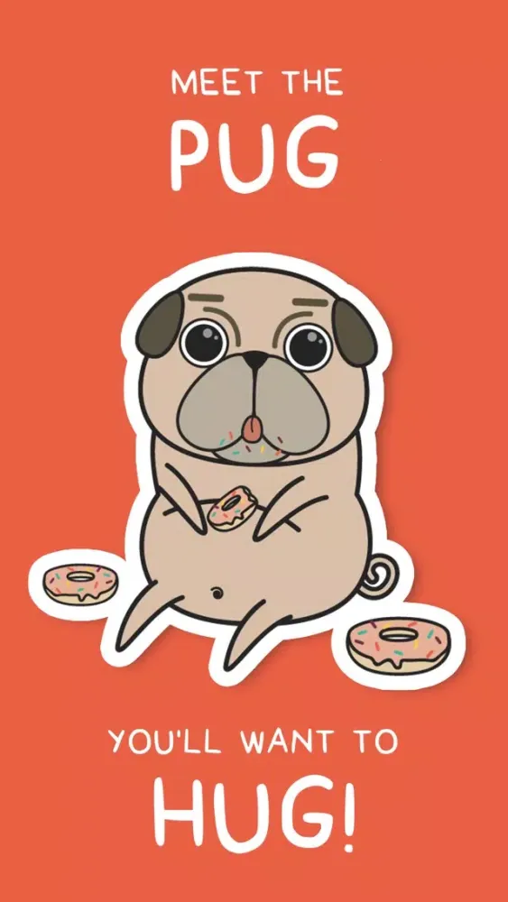 صور Pug Puppy Sticker Pack!
