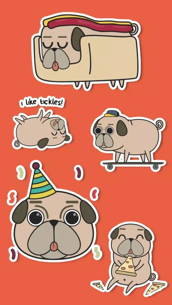 صور Pug Puppy Sticker Pack!