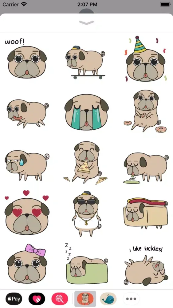 صور Pug Puppy Sticker Pack!