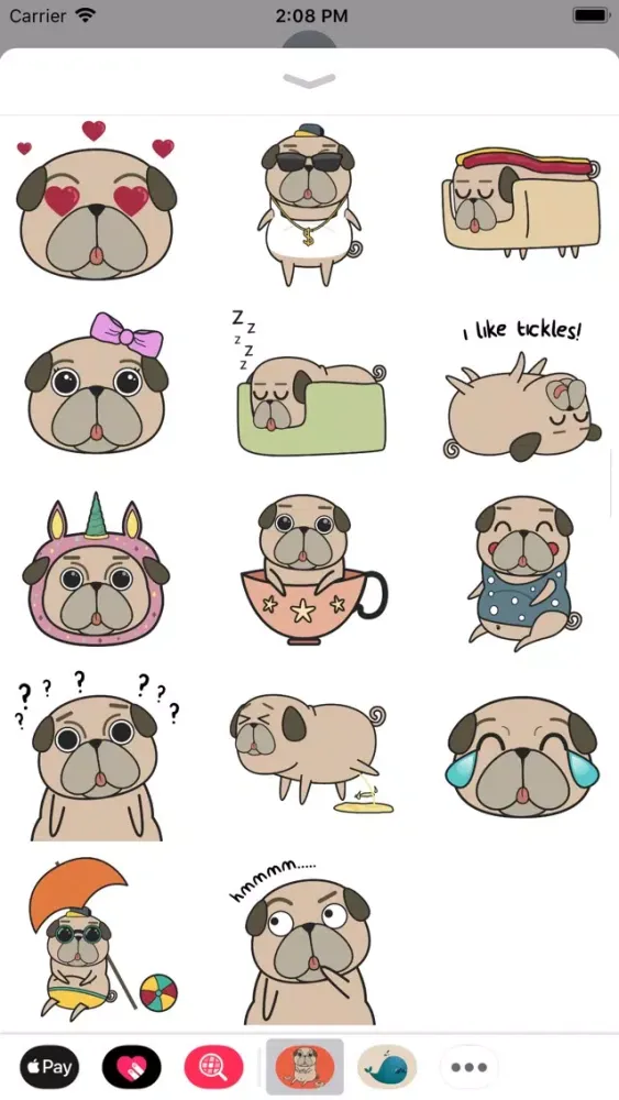 صور Pug Puppy Sticker Pack!